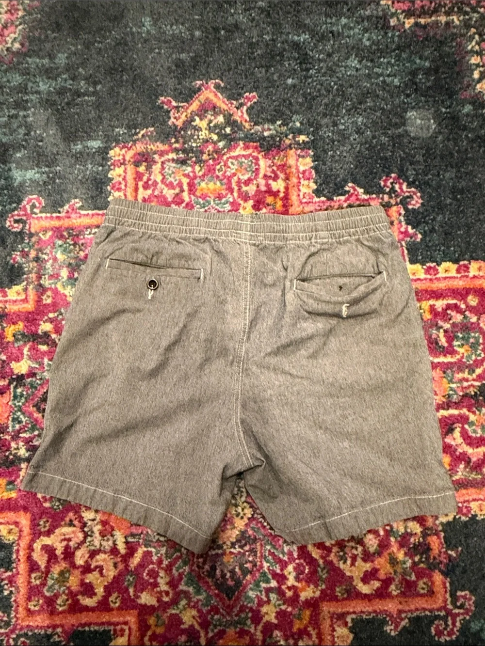 J. Crew Men's Gray Heather Drawstring Shorts with Cream Waistband